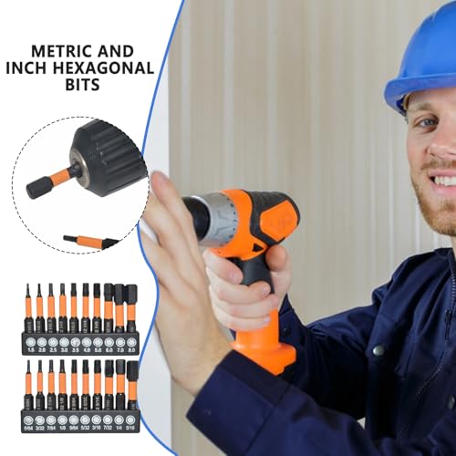 Ensemble de douilles pour bits hexagonaux métrique et pouces