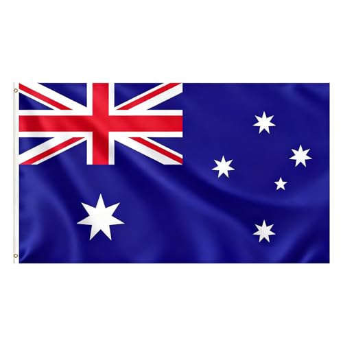 VELIFFCO Australia Flag Flag of Australia 3x5 Ft - Polyester Lightweight Flags with 2 Brass Grommets for Australian Party Decorations Sports Events Decorations