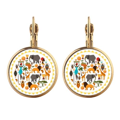 Boucles d'oreilles pendantes à clip sans perçage style africain