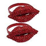 BESPORTBLE 2 Stück Serviettenringe aus Legierung mit Strasssteinen Roter Tischserviettenhalter für Valentinstag Hochzeit und Festliche Tischdekoration