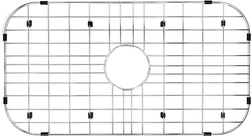 Sink Protector for Kitchen Sink,Large Sink Rack,26"X 14",Stainless Steel Sink Grid for Bottom of Sink,Metal Sink Grate with Centered Drain for Single Bowl,1 pack by Alonsoo - Used condition - US$25.19