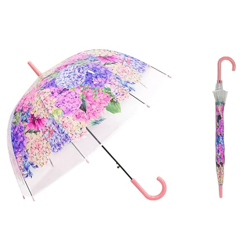 Parapluie cloche coupe vent transparent rose dôme étanche