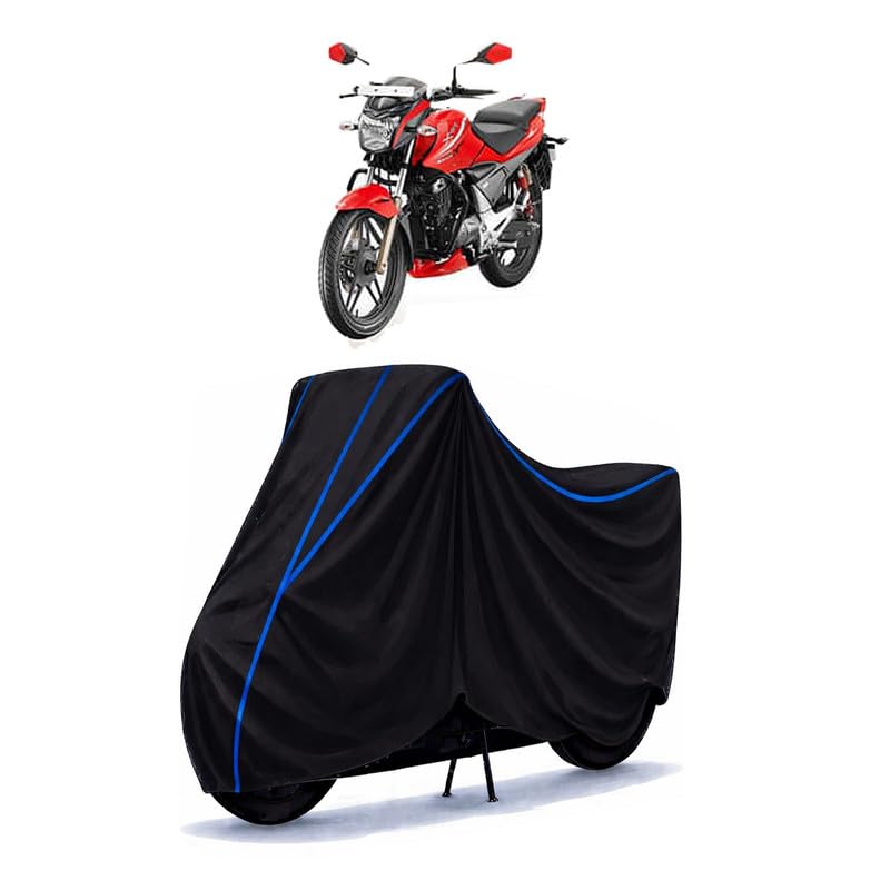 Image of Hero Xtreme Sports Bike Cover Water Resistant Universal Motorcycle Rain | Heavy Duty UV Protection, Dust, Scratch Indoor Outdoor All Weather with Black Blue Piping Elastic