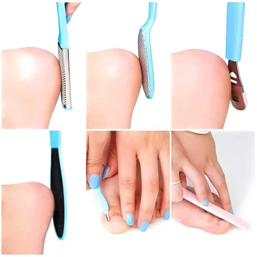 Image of Keli 8 Pcs Pedicure Tools Set for Men and Women - Professional Callus Remover Kit for Foot Care with Foot File, Dead Skin Remover, Heel Scraper & Nail Cleaner for Smooth Soft Feet at Home & Salon