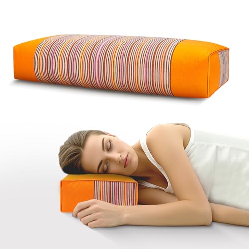 JOERRES Sarrasin Oreiller 100% Bio épais Tissu Package. La Taie d'oreiller A Effet massant. améliorer la qualité du Sommeil. (Orange)