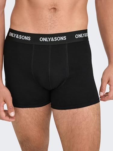 Only & Sons Herren Onsfitz Solid Black Trunk 5-pack Noos Boxershorts, Black 2, S EU – Ansicht 5