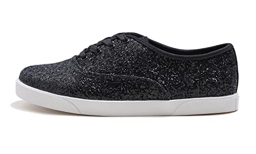 Image of FEVERSOLE Women's Fashion Dress Sneakers Party Bling Casual Flats Embellished Shoes