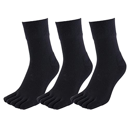 [アスカ] 5本指ソックス 厚底 旭化成消臭ROICA使用 ハーフ丈 メンズ 25-27cm 3足