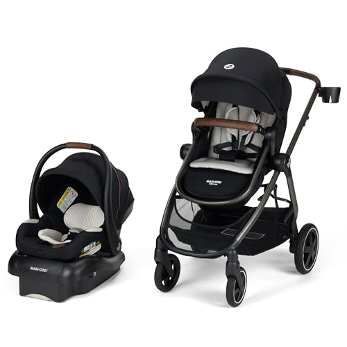 Image of Maxi-Cosi Zelia 2 Luxe 5-in-1 Modular Travel System, Onyx Sand