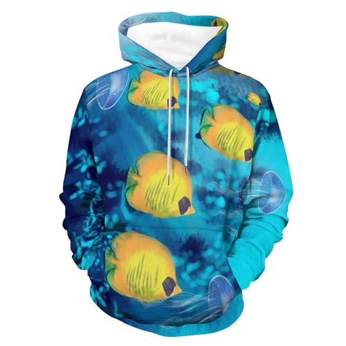 Sweat à capuche poisson UMENG le pull unisexe confortable contre les coups de froid