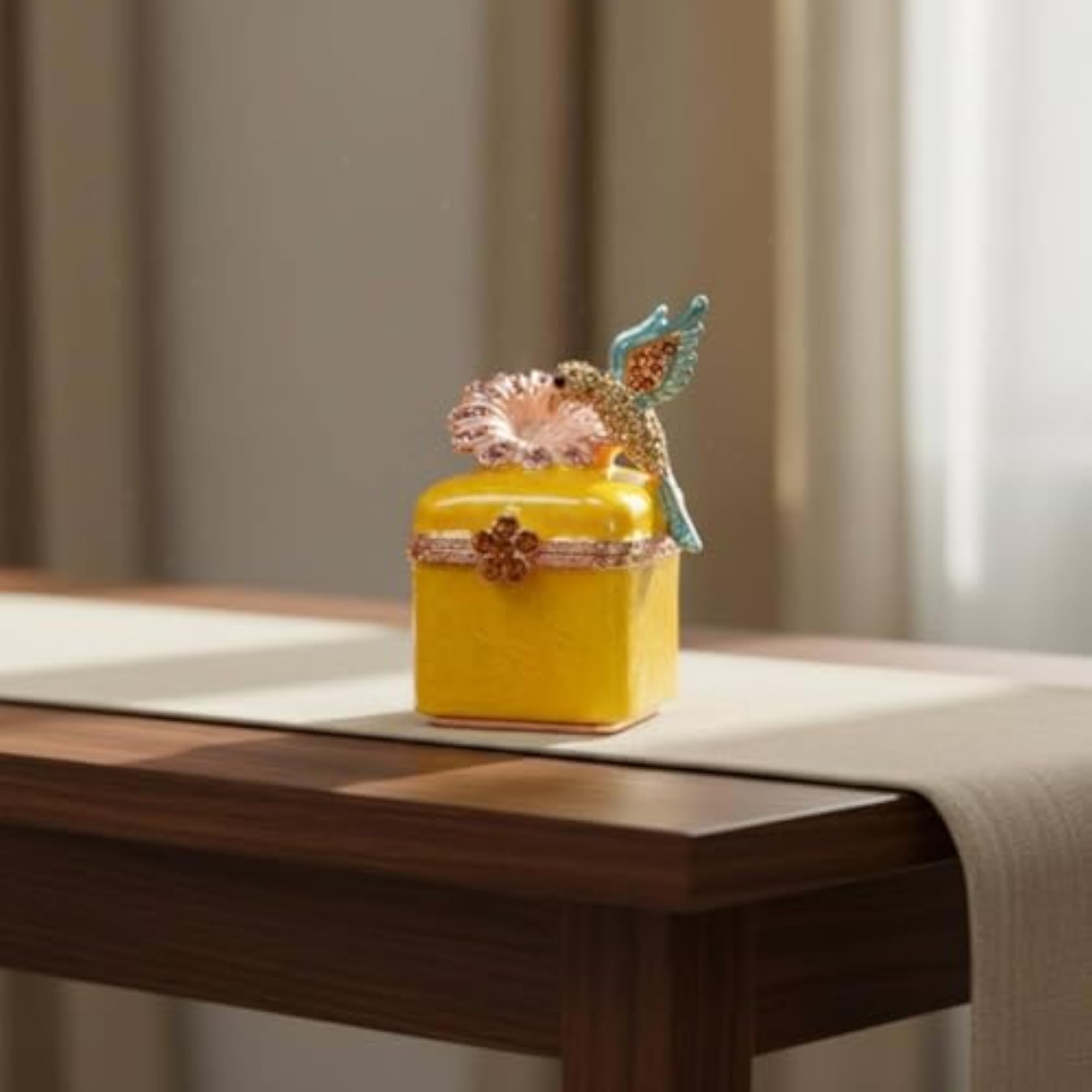 Vintage Hummingbird Jewelry Holder Keepsake Box