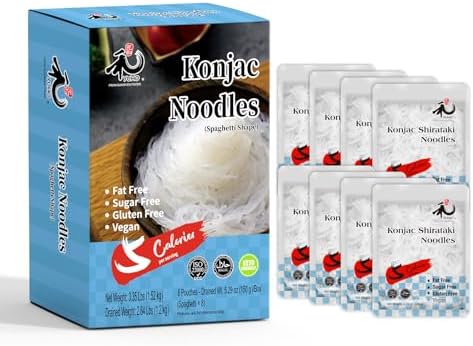 YUHO Shirataki Konjac 8 Pack Inside, Vegan, Gluten Free, Fat-Free, Keto Friendly, Low Carbs 53.61 Oz (1520 g)