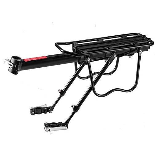 ROCKBROS Cykelpakethållare justerbar aluminiumlegering MTB bagagehållare med snabbkoppling max. belastning 50 kg för 24–29 tums cykel