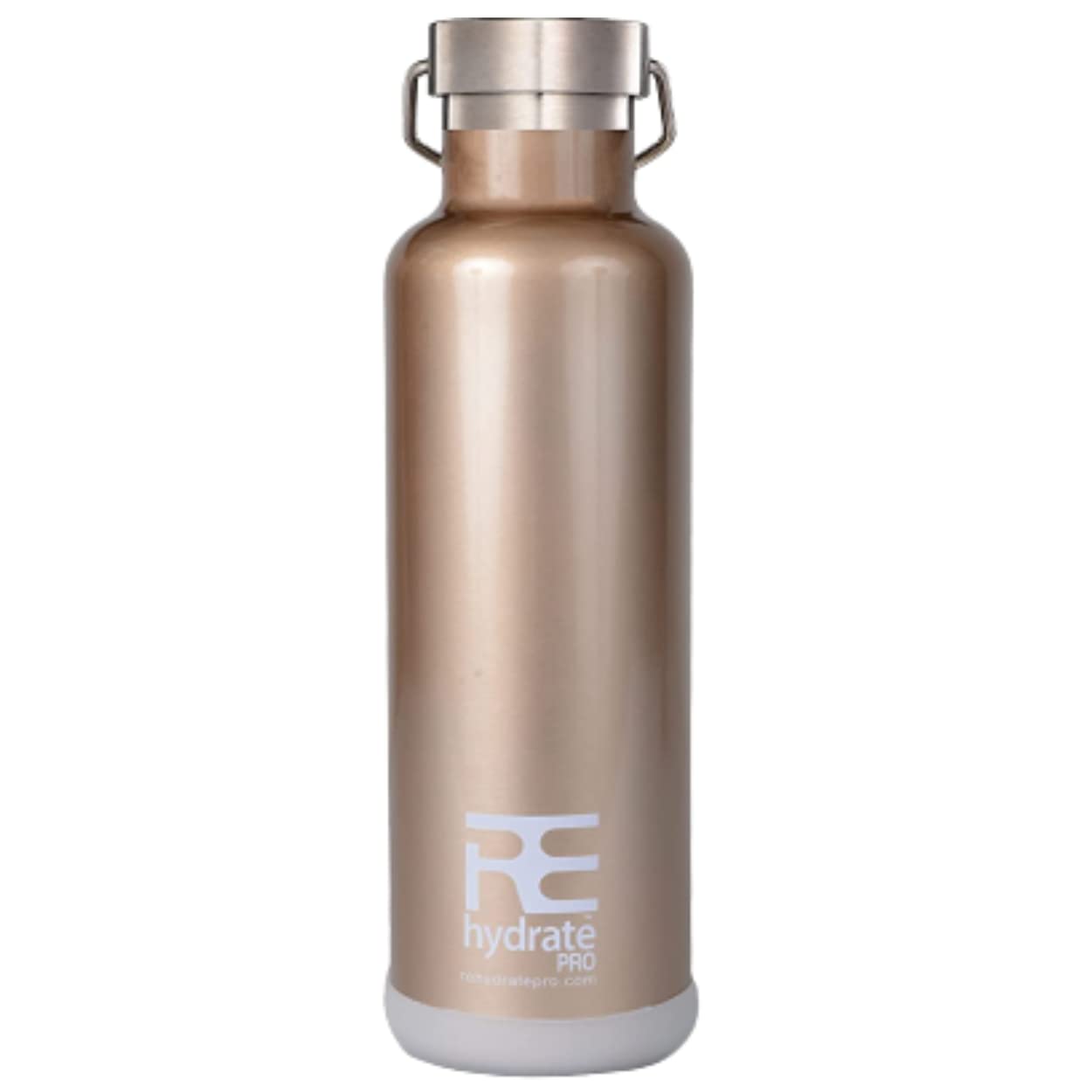Double Wall (750ml) Insulated Stainless Steel Water Vacuum Bottle Flask. Best, Coolest, and Hottest Drink Holder + Bonus 'Flip N Sip' Sports Cap with straw + Silicone Bumper Coaster