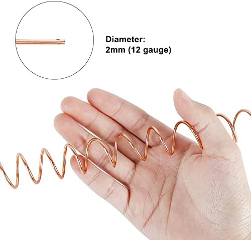 tenn well Aluminum Craft Wire 12 Gauge, 2mm Thick 100 Feet Bendable Sculpting Metal Wire for Bike Modelling Skeleton Crafting Floral Making, Jewelry Making, Wire Weaving and Wrapping (Copper)