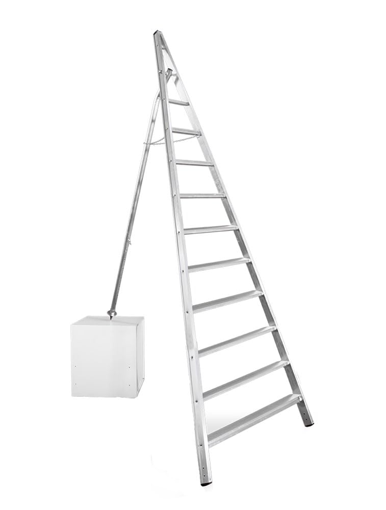 Svelt Scala 10 gradini Conica con Puntale Telescopico per Terreni Inclinati – Gradini Antisdrucciolo, Uso Agricolo e Giardinaggio, Portata 150kg, Agriluxe Maxi