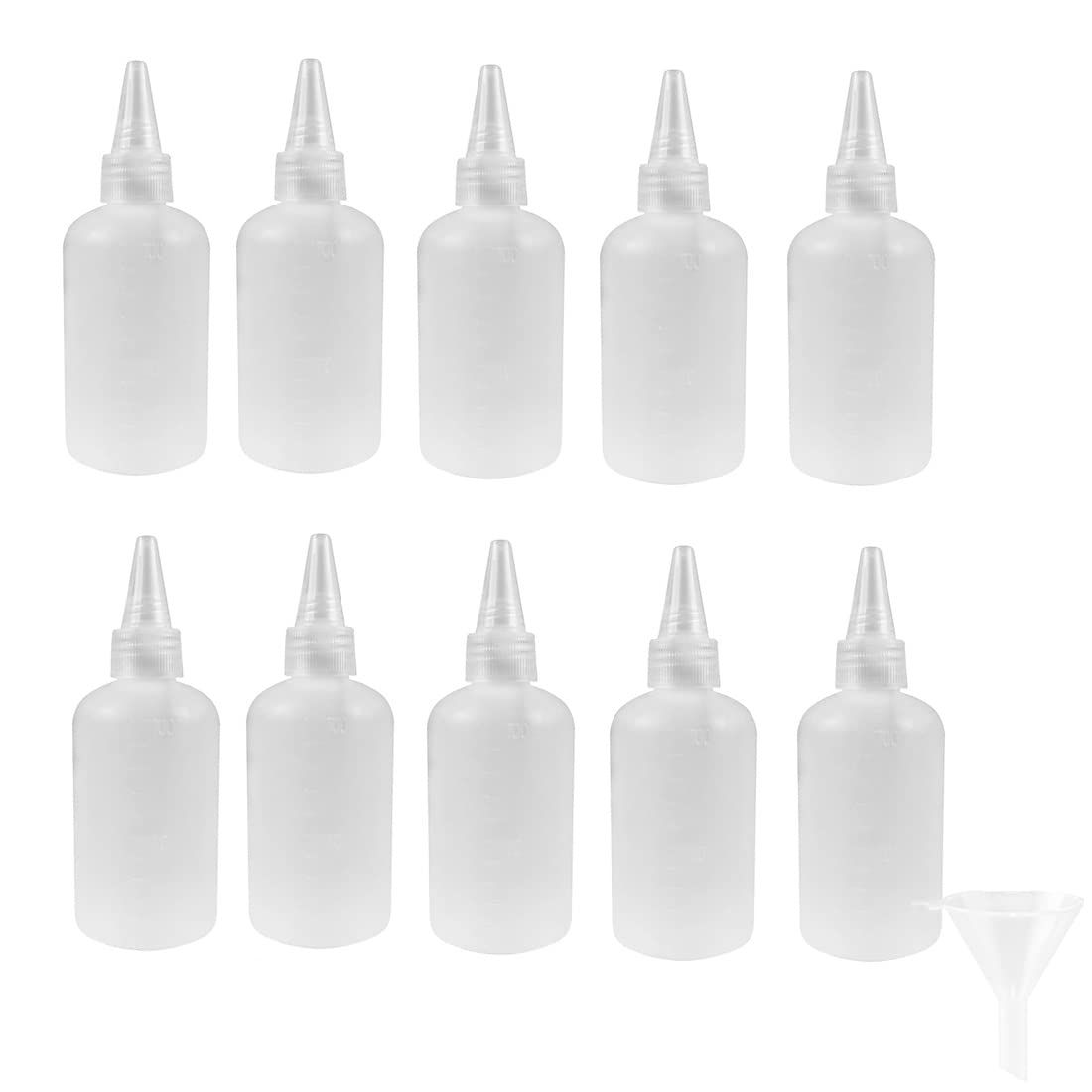 Photo 1 of [Used and stained] SHUILING Plastic Squeeze Bottles 10 Pack (100ml/3.3oz) with Scales, Translucent, Reusable, Easy Read, Home, Personal Care, Art, Cooking, Travel