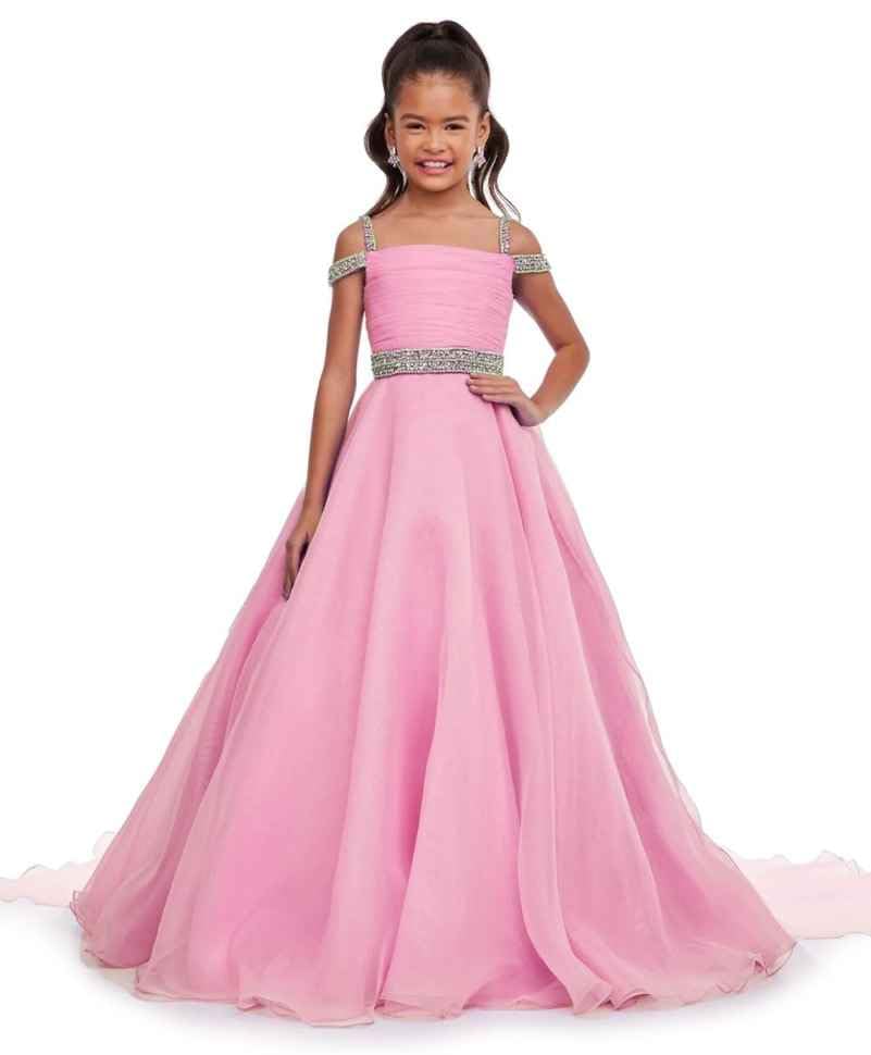 Girls Pageant Dresses Beaded Off The Shoulder Flower Girl Wedding