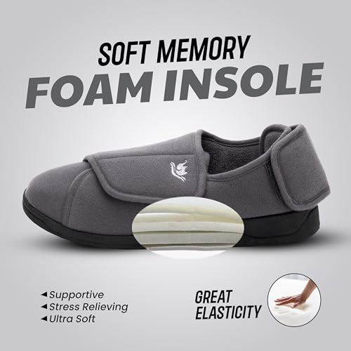 Diabetic Slippers Women, Lymphedema Shoes, Edema Shoes Swollen Feet, Indoor and Outdoor Hook and Loop, Non Slip House Shoes3