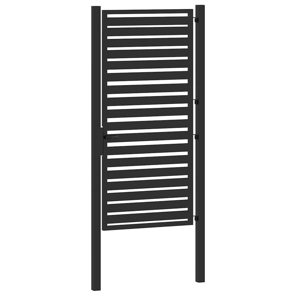 vidaXL Gartentor Abschließbar Schwarz 100x180 cm Aluminium Zauntor Zauntür Gartentür Gartentor Metall