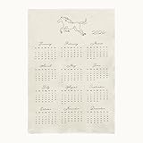 ファブリック カレンダー 2026 令和8 干支 午 壁掛け 布 インテリア 雑貨 小物 新築祝い 開業祝い お祝い タペストリー シンプル モノトーン