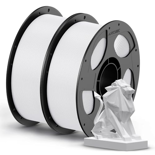 Image of ANYCUBIC PETG Filament 1.75mm, 3D Printer Filament, Dimensional Accuracy + /- 0.02mm, Exceptional Toughness, Print with Most FDM 3D Printers, 1KG Reusable Spool, 2KG White+White