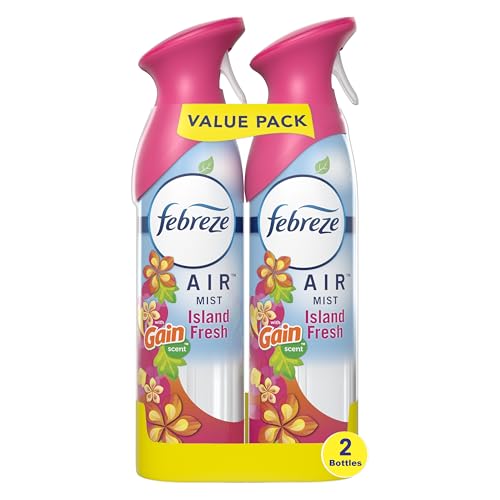 Febreze Air Mist Air Freshener Spray, Odor-Fighting Room Spray, Air Fresheners for Home and Bathroom and Kitchen, Aerosol Can, Gain Island Fresh Scent, 8.8oz, 2 Count