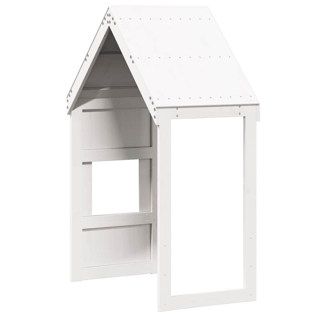 Techo para cama infantil, color blanco, madera maciza de pino, 55 x 84 x 132 cm, con acceso lateral abierto, accesorio de cama estable para habitación infantil, fácil de montar y ahorra