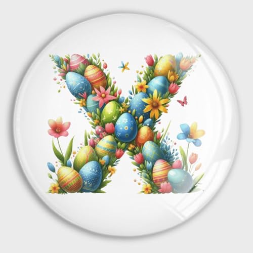 Imanes redondos para nevera, letras del alfabeto X, huevos coloridos de Pascua, imanes de cristal para refrigerador, taquilla, pizarra, gabinetes, aula, oficina, cubículo, escuela