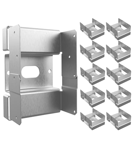 vikofan 10 pcs Nominal 4x6 Heavy Duty Post Base for Concrete Adjustable Galvanized Steel Deck Post Bracket Post Anchor with 1-inch Standoff for Deck/Patio/Pergola