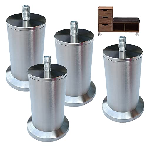 家具脚, ステンレススチール製家具脚 丸型金属 ソファ キャビネット デスク用 家具交換脚 各種サイズ 長さ17.5cm(22.5cm(8.9in))