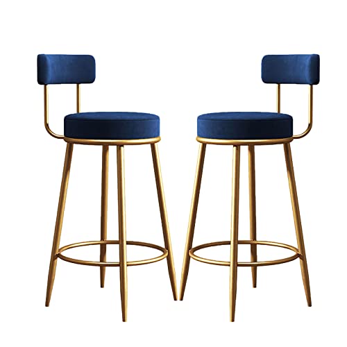 Velvet Counter Stools Set of 2 Upholstery Bar Stools for