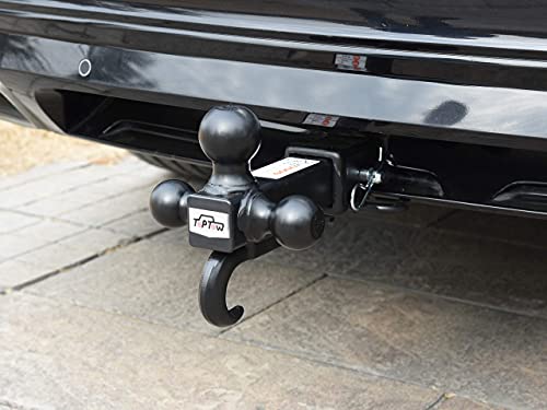 Toptow Trailer Tri Ball Hitch With Hook Black And Hitch Lock Class V #TOP4