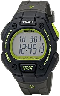 Timex Men's T5K824 Ironman Classic 30 Full-Size Gray/Black/Green Resin Strap Watch