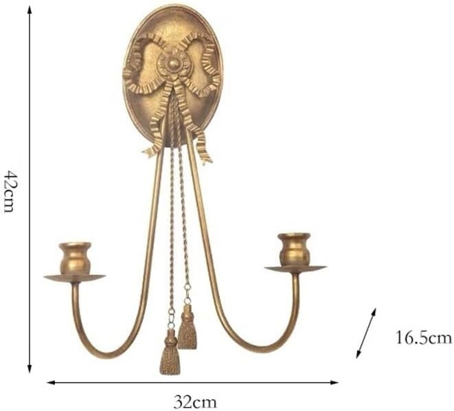 キャンドルホルダー ホームウォールキャンドルホルダー 2個セット ヴィンテージゴールドキャンドルスティック リビングルーム、バスルー