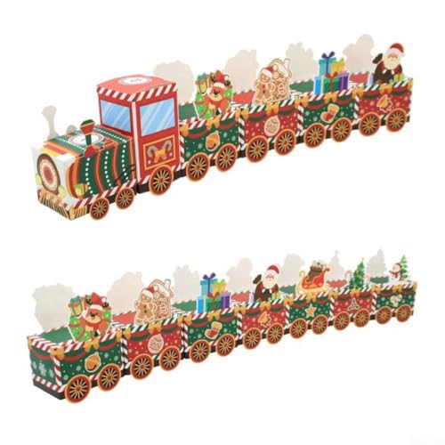 CNANRNANC Christmas Advent Calendar Box with 24 Fillable Train Compartments for Candy and Small Gifts, Reusable Holiday Decoration