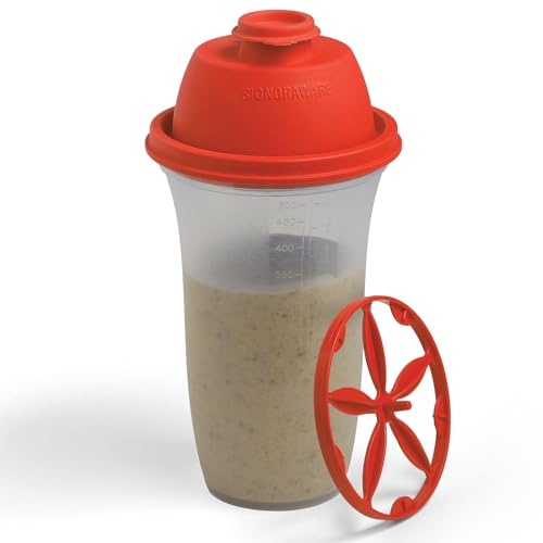 SIGNORA WARE Shaker Protéiné de 500ml, pour Boisson Protéinée, Compléments Alimentaires En Poudre, Protéines de Musculation, Vinaigrettes, Gourdes de...