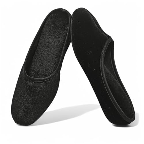 [MOON ROOM] ヒールスリッパ おしゃれ 室内 レディース 携帯 卒業式 入学式 授業参観 ルームシューズ お受験 学校 フォーマル (ブラック, L)のサムネイル