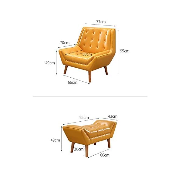 BESTSOON Sofa Chair Classic Leather Armchair With Foot Stool Ottoman For Living Room,Bedroom,Club,Office Multi-color Optional Living Room Bedroom Study Balcony Armchair - Image 4