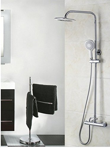 Pluie set robinet de douche thermostatique carré 20,3 cm Gowe noir