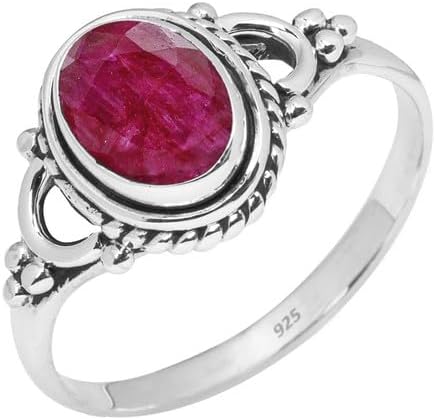 Miniatura 9 de Anillos de piedras preciosas naturales - Anillo de plata de ley 925 para mujeres y niñas, regalo de Navidad