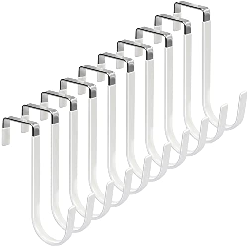 FYY Over the Door Hooks, Single-Hanger 10 Pack, Fits Doors 1 3/8" White by FYY - Used condition - US$13.24