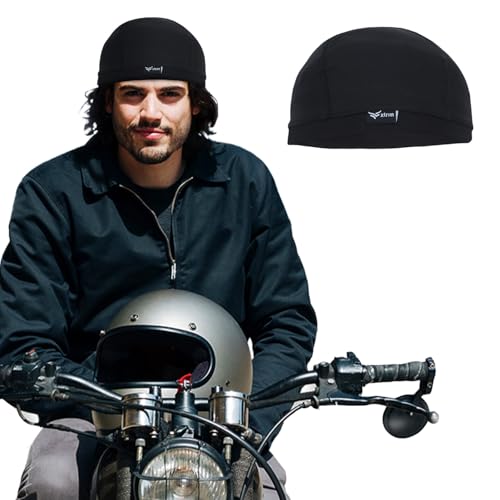 Image of XTRIM Unisex Helmet Skull Cap for Bikers & Cyclists, Cotton Head Cap, Hair Inner Helmet Cover Cap for Men, Sweat Cooling for Women, Skull Cap for Summer