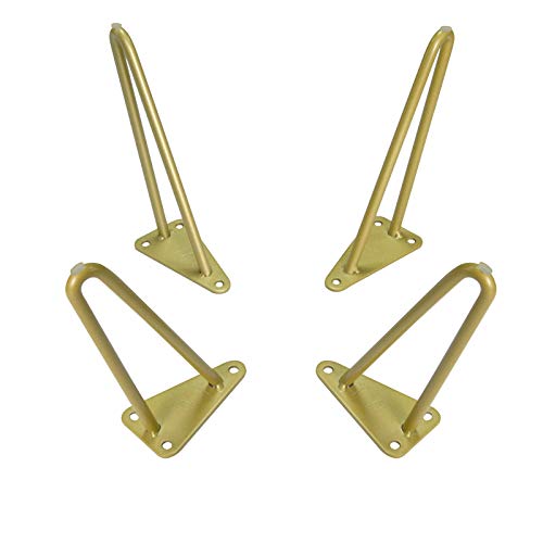 Hairpin Furniture Legs With Built-In Floor Protectors 6 Inches Gold End Table Chair Leg 4Pcs Diy Projects For Home #TOP6