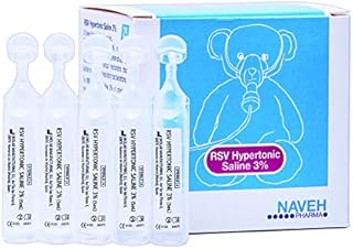 RSV Hypertonic Saline Solution 3% - Nebulizer Diluent for inhalators and Nasal Hygiene Devices Helps Clear Congestion from Airways and Lungs Reduce Mucus (25 Sterile Saline Bullets of 5ml)