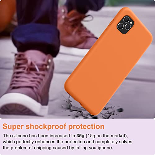 Vooii For Iphone 11 Pro Case, Soft Liquid Silicone Slim Rubber Full Body Protective Iphone 11 Pro Case Cover (With Soft Microfiber Lining) Design For Iphone 11 Pro - Bright Orange #TOP5