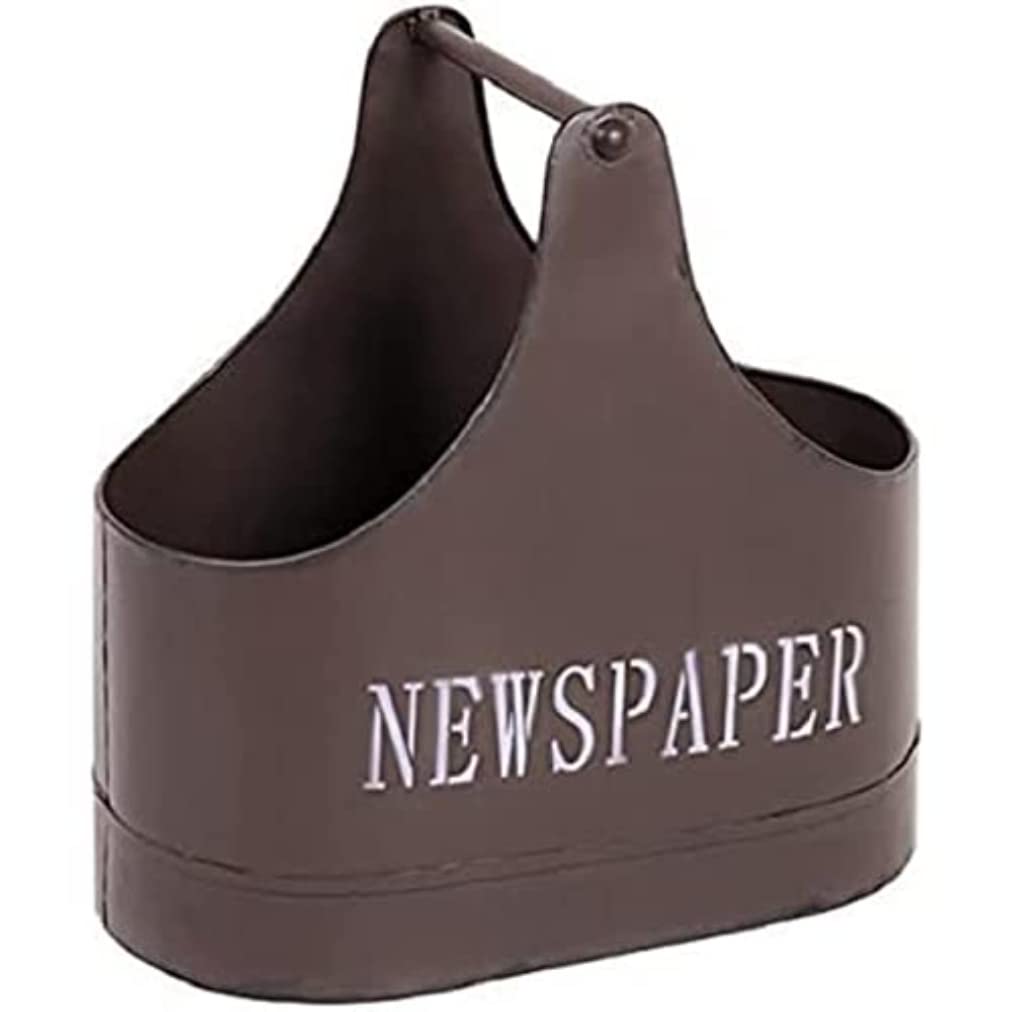 HAKU Zeitungsständer Zeitschriftenkorb Zeitungsablage Metall braun, vintage - Maße: B 44 x H 44 x T 27 cm, Style: Industrial