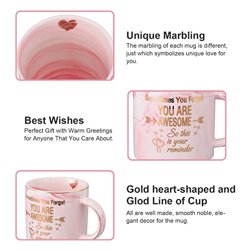 Dltsli Happy Father's Day Sometimes You Forget That You Are Awesome - Thank You Gift Coffee Mug Set, Birthday Cup With Rose Flower Shampoo Bar, Inspirational Congratulations Gift For Women Men Friend #TOP4