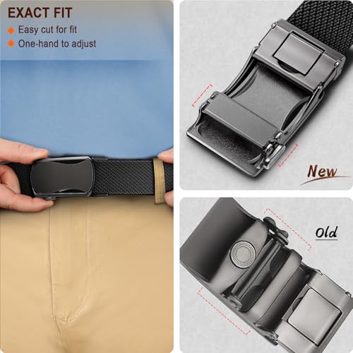 Golf Belt For Men,Mens Ratchet Belt Stretch Nylon for Mens Golf Sport Hiking Casual Pants4