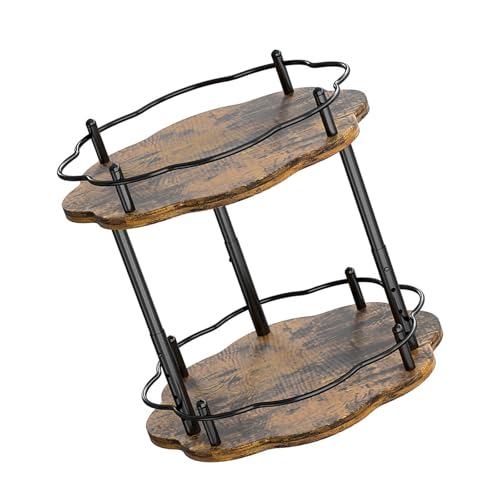 Plateau tournant en bois robuste d'exception avec étagère rotative réglable